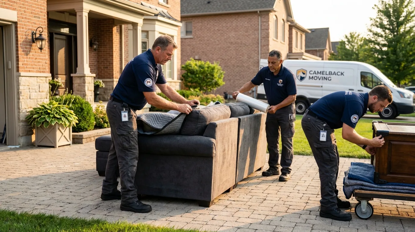 Large estate moving crew wrapping furniture in Lake Providence, LA
